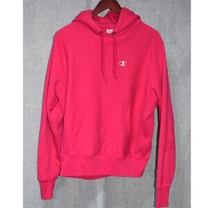 Champion Reverse Weave Hoodie Pink Pullover Sweatshirt Size Medium